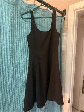 Classic Black Scoop Neck A-Line Dress